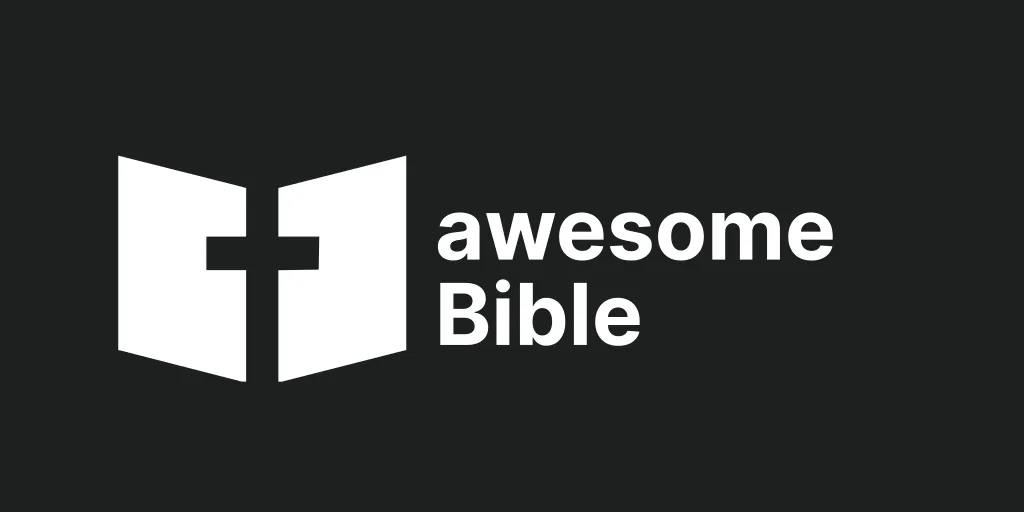 The white awesomeBible Wordmark on a dark background