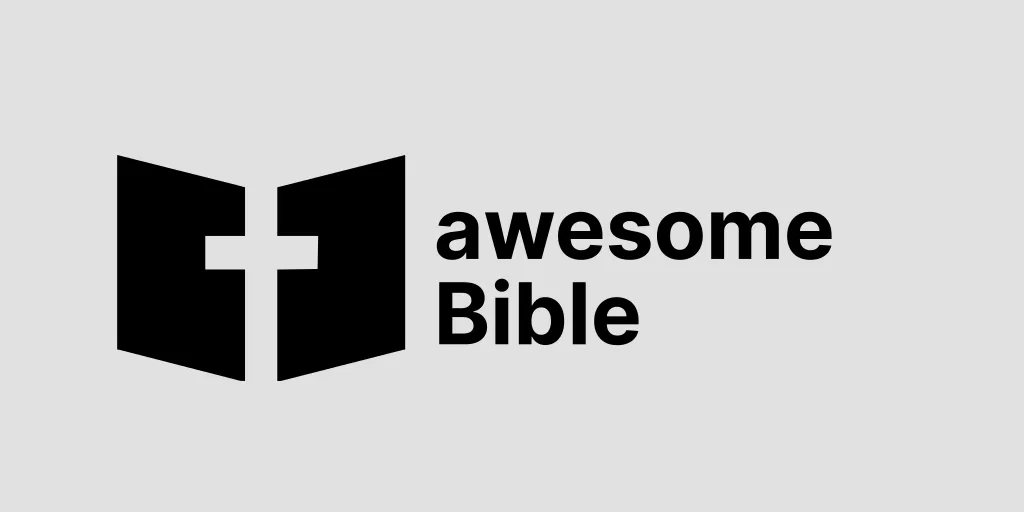 Die schwarze awesomeBible Wordmark auf einem hellen Hintergrund